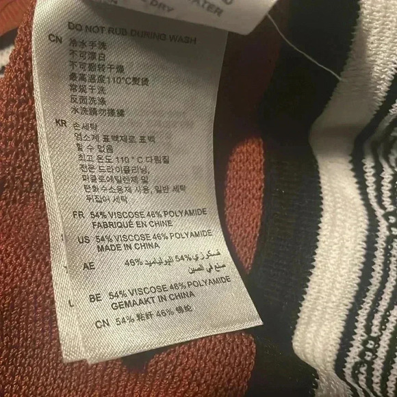 Sandro Elbise brown and orange striped bodycon tank mini dress XS - Picture 7 of 7